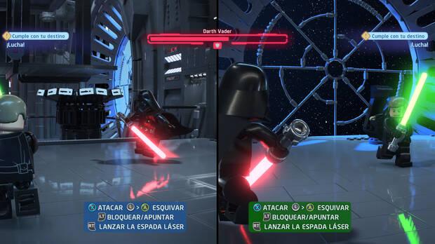 Si jugáis en cooperativo la batalla final de El Retorno del Jedi, el segundo jugador controlará a Vader y tendremos un duelo competitivo contra nuestro compañero no muy bien llevado.