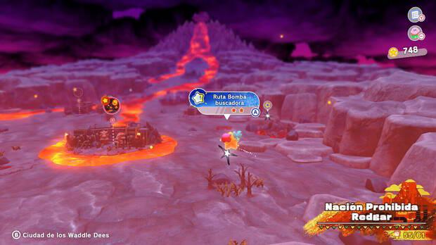 Kirby y la tierra olvidada - Ruta del tesoro de Nación Prohibida Redgar: Ruta Bomba buscadora