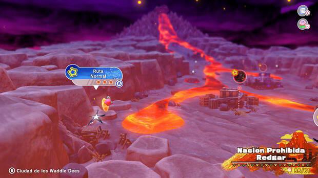 Kirby y la tierra olvidada - Ruta del tesoro de Nación Prohibida Redgar: Ruta Normal