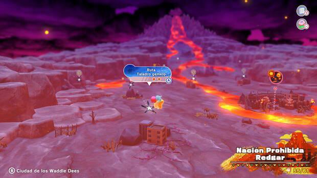 Kirby y la tierra olvidada - Ruta del tesoro de Nación Prohibida Redgar: Ruta Taladro gemelo