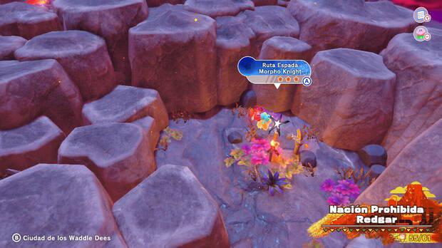 Kirby y la tierra olvidada - Ruta del tesoro de Nación Prohibida Redgar: Ruta Espada Morpho Knight