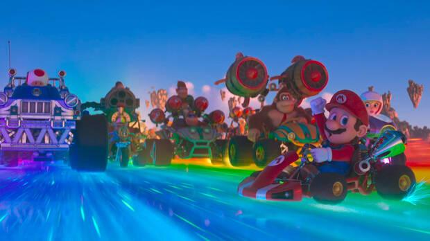 Escena de Mario Kart en Super Mario Bros. La Pelcula.