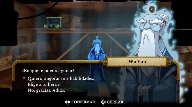 Wu Yun restaura a los personajes y permite cambiar de protagonista, pero tiene poca paciencia si te matan varias veces.