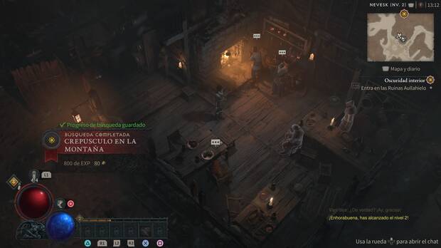 Diablo 4 - Captura con ejemplo de minimapa