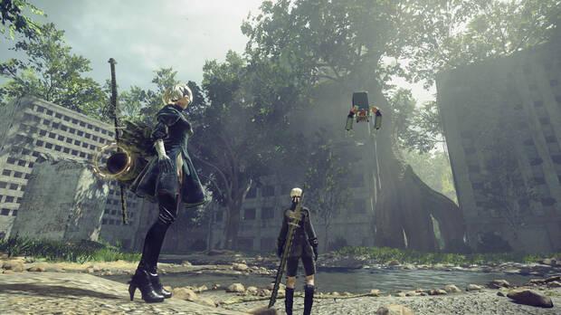 Juegos con finales absurdos: imagen promocional de 2B y 9S en NieR Automata