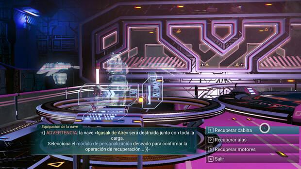 No Man's Sky - Desmantelar una nave para conseguir piezas a cambio