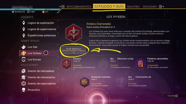 No Man's Sky - Fijar medallas de facción para aumentar rango de reputación