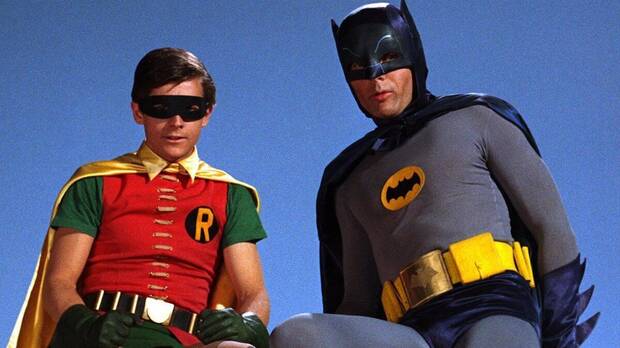 Batman (Adam West) y Robin (Burt Wyard) en la serie de acción real emitida de 1966 a 1968