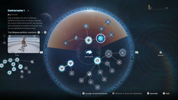 Stellar Blade - Adam el carroñero: habilidad de Contrarrestar I de la rama de Supervivencia