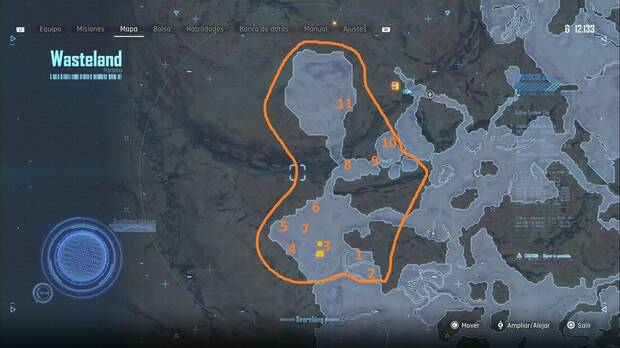 Stellar Blade - Atless Levoire: zona a explorar en la parte al oeste-suroeste del campamento más al norte de la región