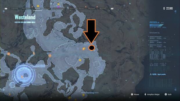 Stellar Blade - Equipo: ubicación de la caja en la zona nordeste del páramo con el Equipo de mejora a distancia