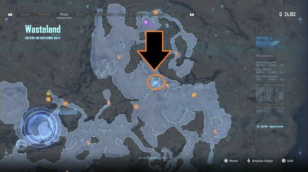 Stellar Blade - Latas: ubicación de las rampas al nordeste del campamento LLanuras de la Chatarra centrales que permiten llegar hasta la lata Elixir verde