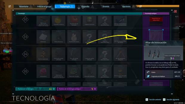 Palworld - Desbloquear la receta del Altar de invocación para incursiones