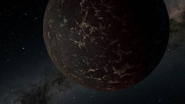 Imagen teórica del planeta LHS 3844b