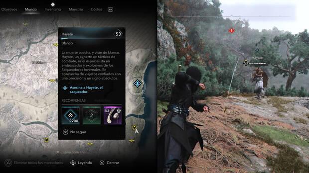 Assassin's Creed Shadows - Localización del objetivo Hayate de la organización Saqueadores Invernales