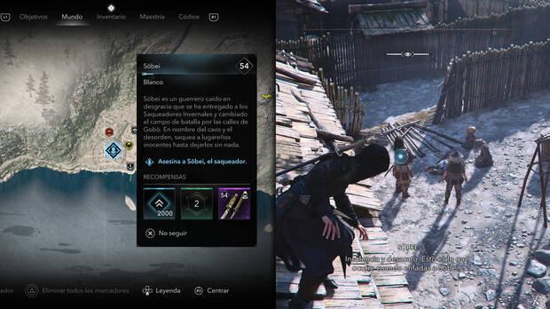 Assassin's Creed Shadows - Localización del objetivo Sobei de la organización Saqueadores Invernales