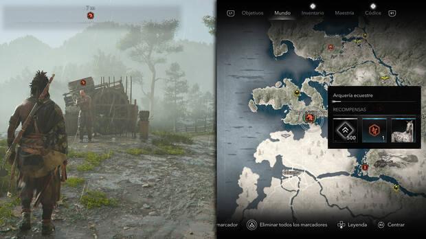 Assassin's Creed Shadows - Localización de la arquería ecuestre Arena de Wakasa
