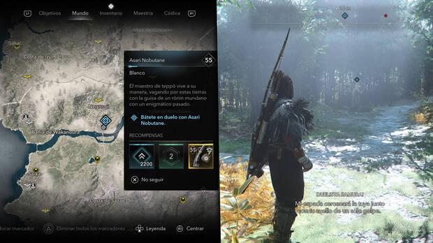 Assassin's Creed Shadows - Localización del objetivo Asari Nobunate de la organización Alumnos de Nobutsuna