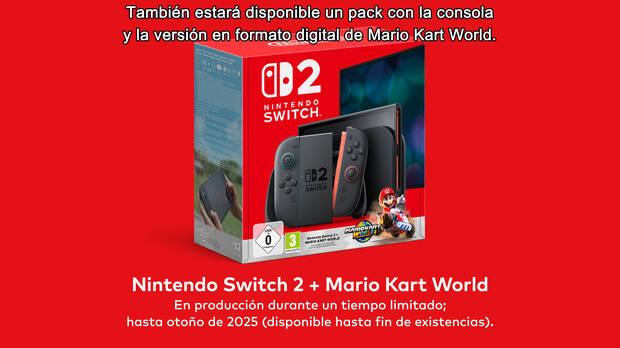 Aviso de Nintendo sobre el pack de Switch 2 con Mario Kart World.