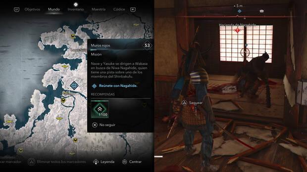 Assassin's Creed Shadows - Misiones El Zorro - Localización de Niwa Nagahide en Muros rojos