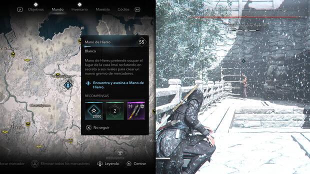 Assassin's Creed Shadows - Localización del objetivo Mano de Hierro de la organización El gremio de Mano de Hierro