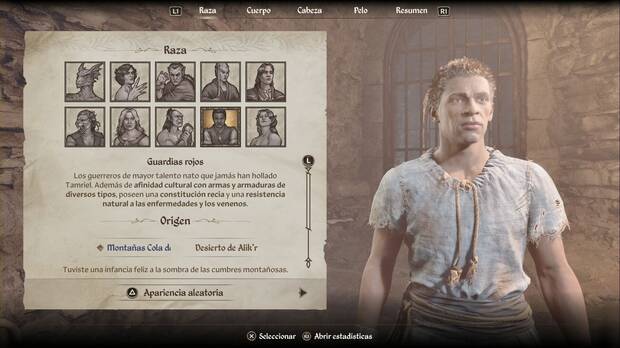 The Elder Scrolls IV: Oblivion Remastered - Tutorial: menú de creación de personaje