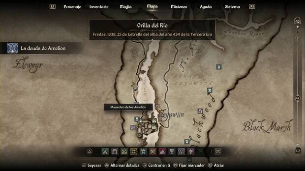 The Elder Scrolls IV: Oblivion Remastered - La deuda de Amelion: ubicación del Mausoleo de los Amelion