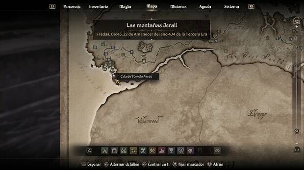 The Elder Scrolls IV: Oblivion Remastered - Cala de Túmulo Pardo, ubicación de la Cala de Túmulo Pardo