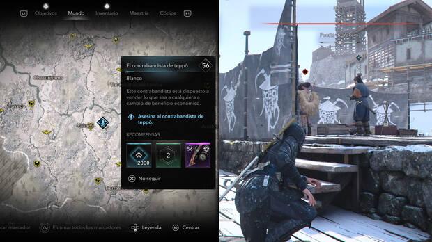 Assassin's Creed Shadows - Localización del objetivo El contrabandista de teppo de la organización Contrabandistas de plata