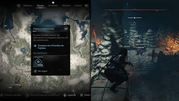 Assassin's Creed Shadows - Localización del objetivo El interrogador de la organización Contrabandistas de plata