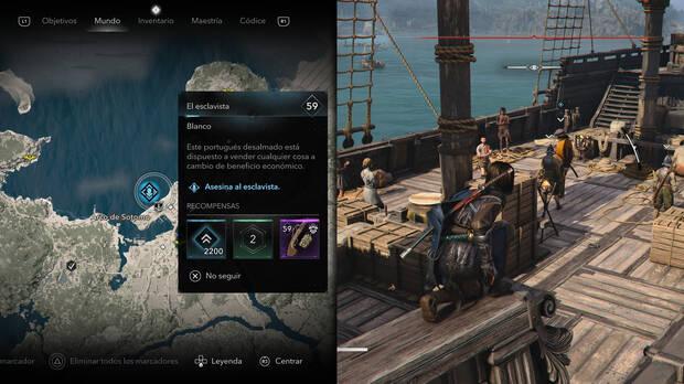 Assassin's Creed Shadows - Localización del objetivo El esclavista de la organización Contrabandistas de plata