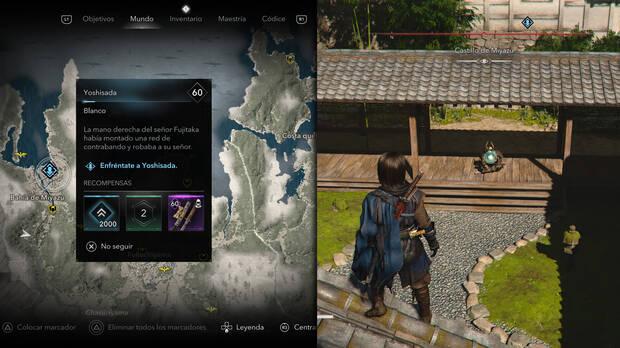 Assassin's Creed Shadows - Localización del objetivo Yoshisada de la organización Contrabandistas de plata