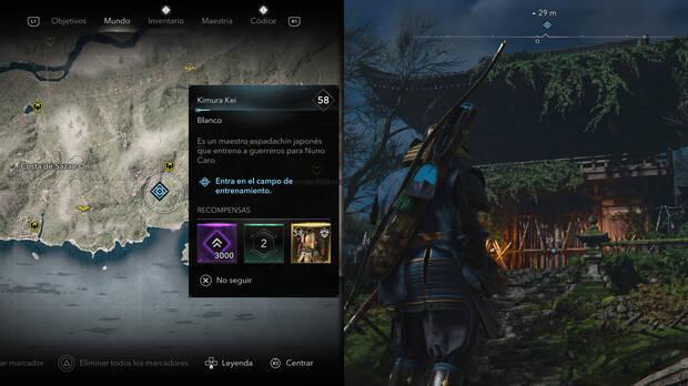 Assassin's Creed Shadows - Localización del objetivo Kimura Kei de la organización Templarios