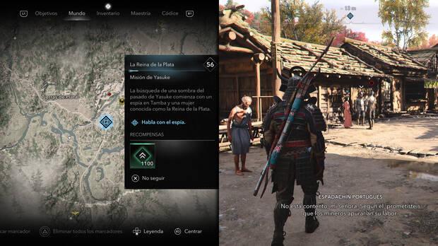 Assassin's Creed Shadows - Hablar con el espía para encontrar a la Reina de la Plata de los Templarios