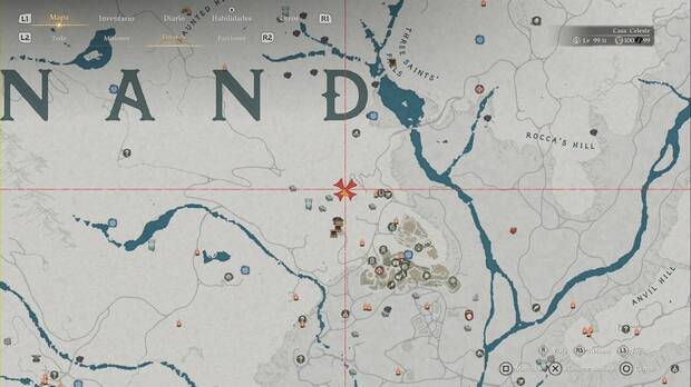 Crimson Desert - Minijuegos, Gatillo de plata, ubicaci�n de la zona de prueba de disparo con pistola al noroeste de Hernand