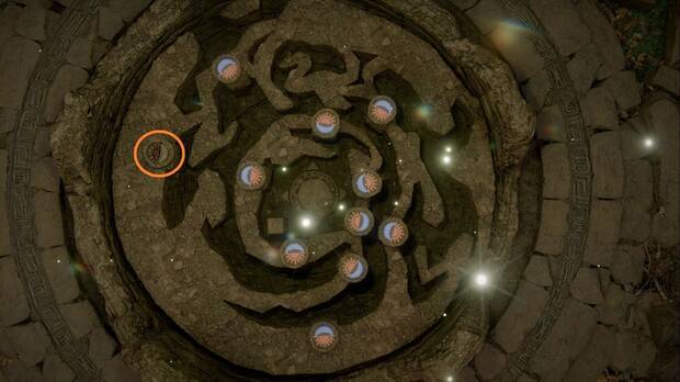 Crimson Desert - Laberinto, Laberinto del desierto de las Tierras Humeantes, posici�n de las placas con los s�mbolos correctos indicados