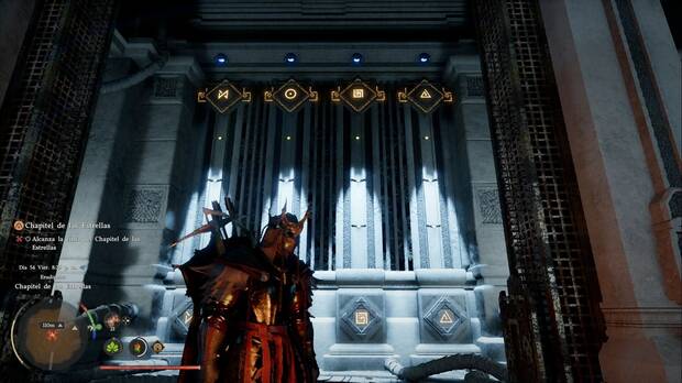 Crimson Desert - Chapitel de las Estrellas, placas alzadas en lo alto de la pared central