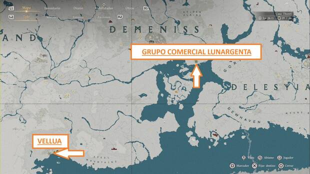 Crimson Desert - Desafíos de Caballo, Cascos armoniosos VI, ubicación del Grupo comercial Lunargenta y el pueblo de Vellua