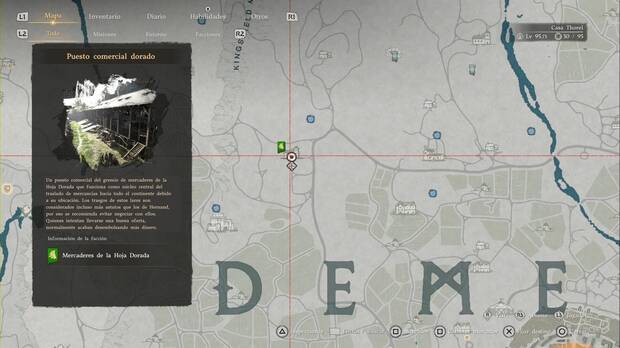 Crimson Desert - Desaf�os de Comercio, ubicaci�n del puesto comercial de los Mercaderes de la Hoja Dorada al norte de Demeniss