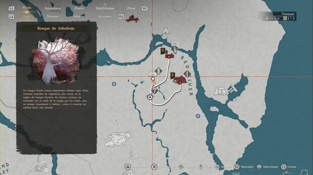 Crimson Desert - Animales legendarios, ubicaci�n del Bosque de Arbolrojo de la zona sudeste de Tommaso, donde se encuentra Camora