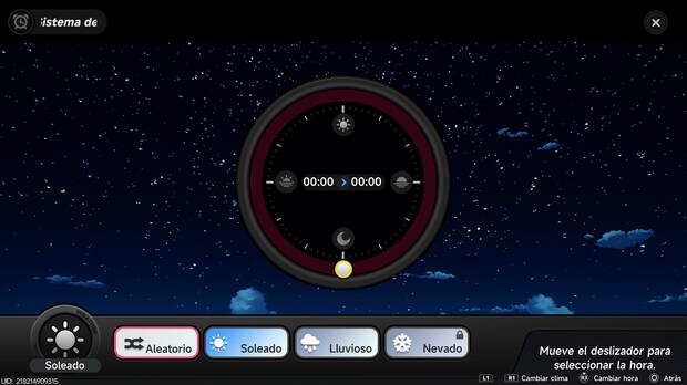 Neverness to Everness - Menú para cambiar la hora y el clima