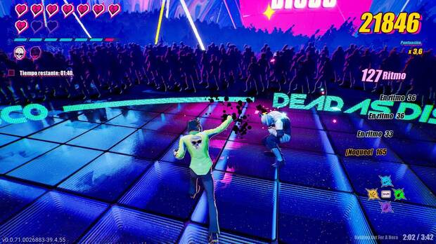 La combinación de combates beat ‘em up y ritmo funciona de fábula y resulta divertidísima.