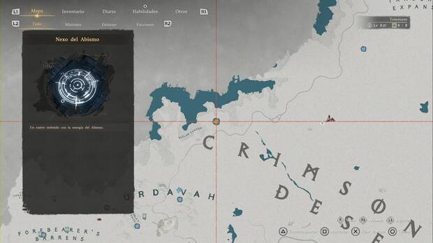 Crimson Desert - Nexos del Abismo en Varnia,  ubicaci�n del punto de viaje r�pido Caminosal