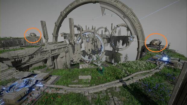 Crimson Desert - C�mo activar la Ruta A�rea Creciente, orbes sobre la plataforma central