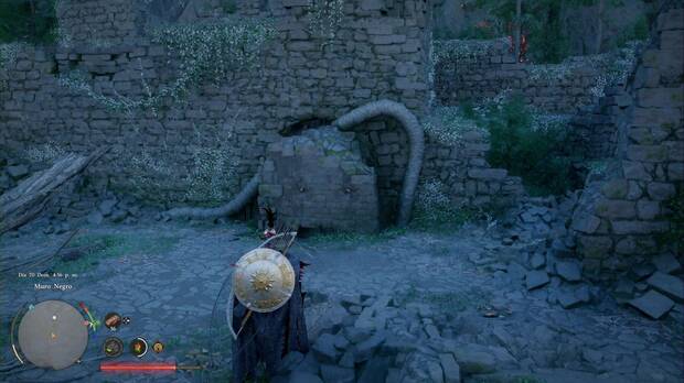 Crimson Desert - Ruinas ancestrales, Ruinas del Muro Negro, puerta bloqueada en la zona oeste de las ruinas