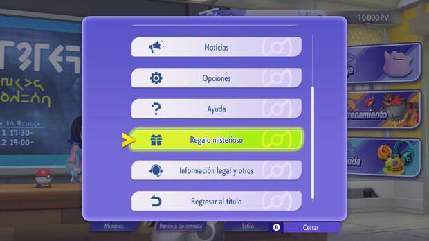 Pok�mon Champions - C�mo entrar en el men� Regalo misterioso para canjear c�digos