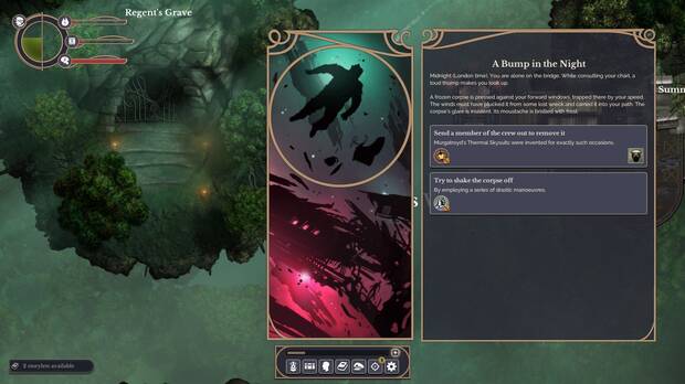 La parte de acción no es la más divertida de 'Sunless Skies'. Lo es la narrativa y la gestión de los recursos.