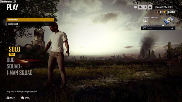 Podremos disfrutar de partidas en solitario, por duos, en Squad y 1-Man Squad. En el futuro llegar�n las partidas personalizadas, el modo rangos y el modo evento.