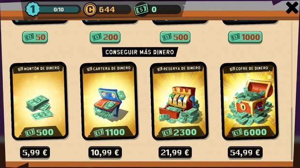 Sí, hay compras in-app y formas de conseguir monedas y billetes virtuales de una manera más rápida.