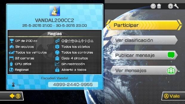 Participa con Vandal en la segunda semana del Torneo Nacional de Mario Kart 8 a 200cc Imagen 3